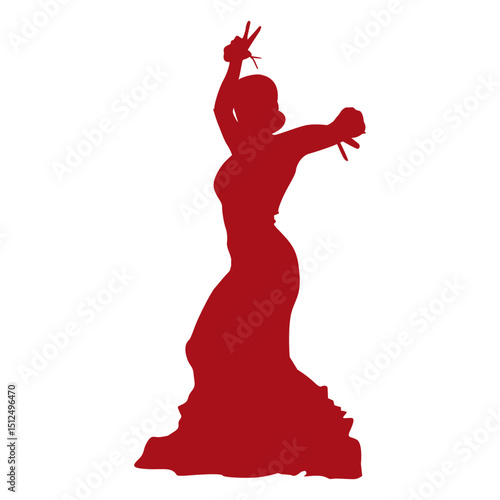 Flamenco dancer silhouette 04