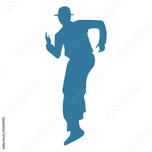 Hip hop dancer man silhouette