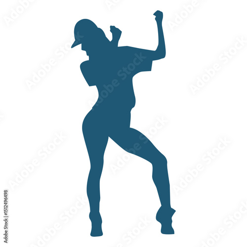 Girl hip hop dancer silhouette
