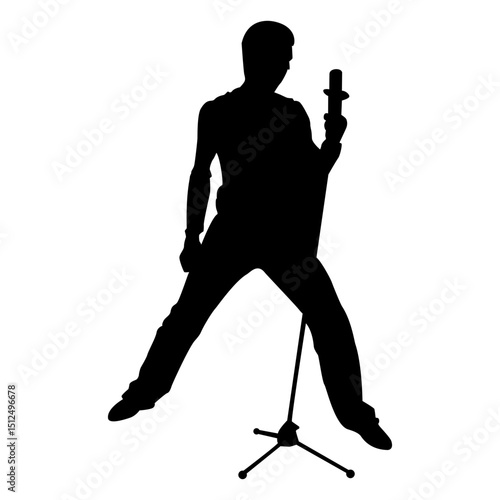 Music band singer silhouette