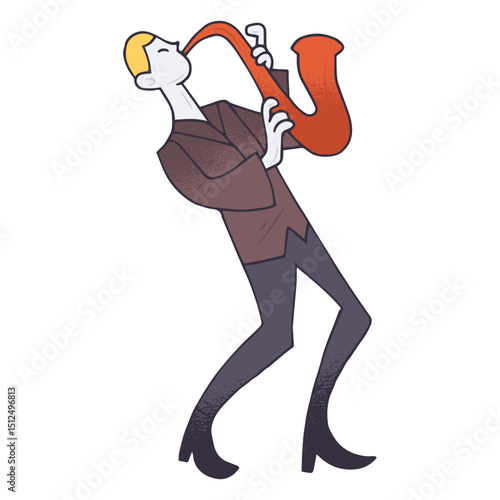 Saxophone player cartoon