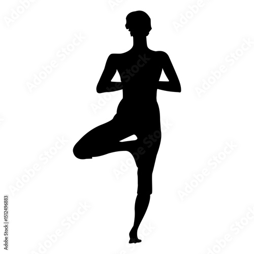 Tree yoga pose silhouette
