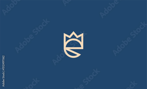 Crown Logo with Letter  E. Elegant, King, Royal and Premium concept for Luxury and jewellery Brand.