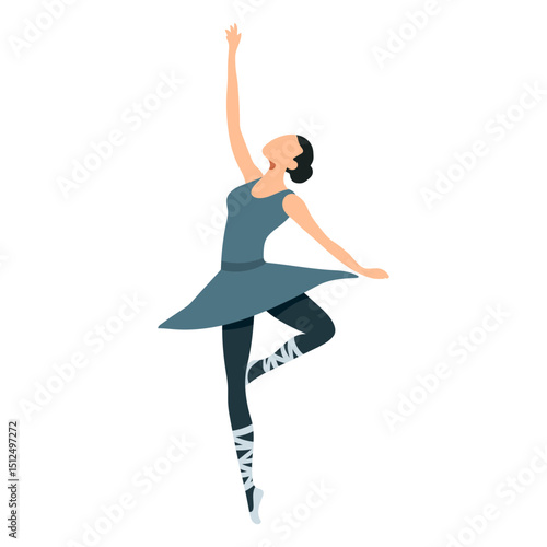 Ballet dancer posture ballerina pointe shoe skirt flat ballet