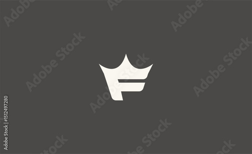 Crown Logo with Letter  F. Elegant, King, Royal and Premium concept for Luxury and jewellery Brand.