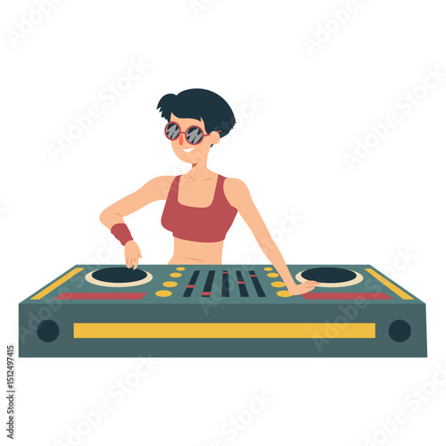 Dj woman mixer flat
