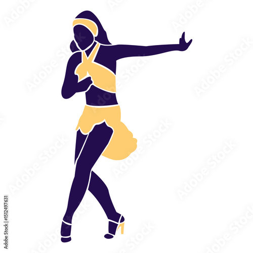 Dance pose ball change lady silhouette