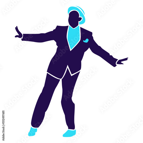 Dance pose ball change man silhouette