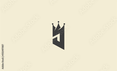 Crown Logo with Letter  J. Elegant, King, Royal and Premium concept for Luxury and jewellery Brand.