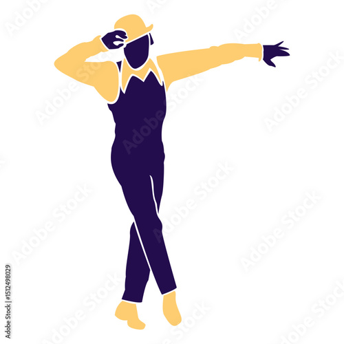 Wall Mural Dance pose moonwalk silhouette