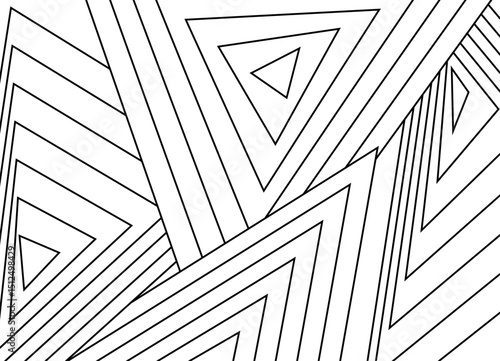 Vector design element of thin black lines on a white background. Abstract intertwined triangles. Black and white striped pattern. Vector background. Flowing. Optical. For covers, interior, ads