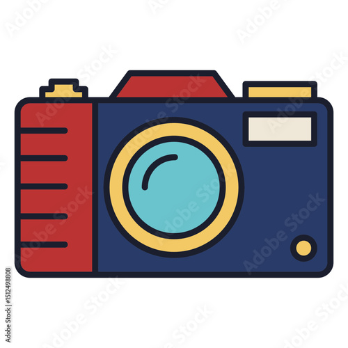 Photo camera colorful icon stroke