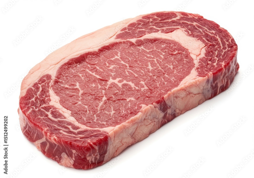 Raw rib eye steak isolated on white background Raw rib eye steak isolated on white background