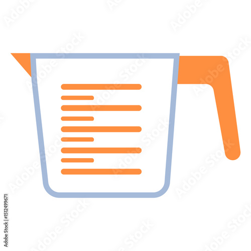 Cooking measuring cup flat