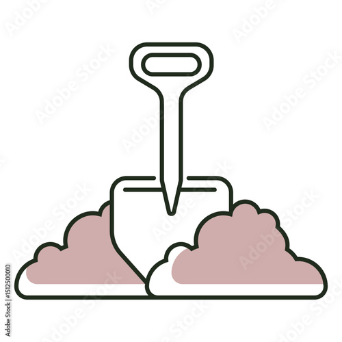 Shovel in dirt logo
