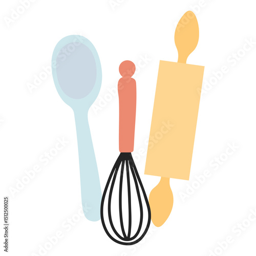 Kitchen utensils flat