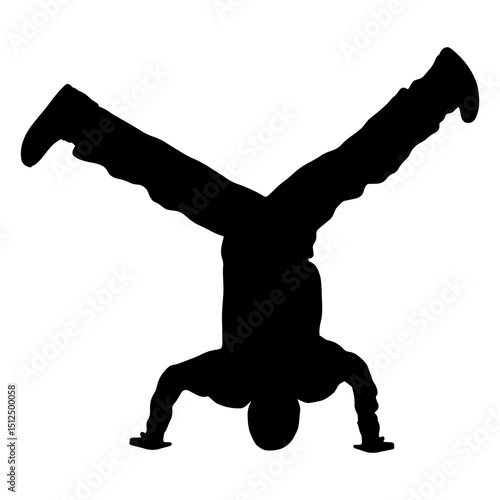 Man breakdancing silhouette