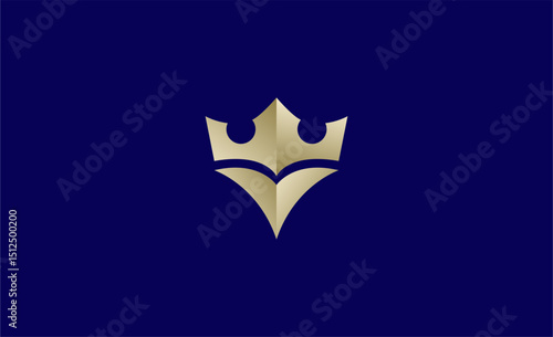 Crown Logo with Letter  V. Elegant, King, Royal and Premium concept for Luxury and jewellery Brand.