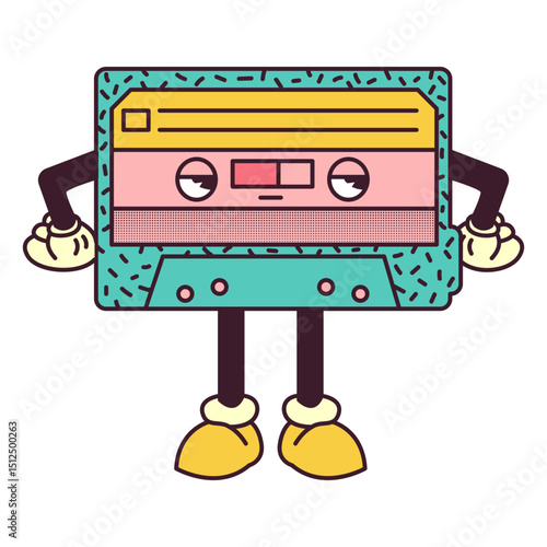 Casette retro cartoon