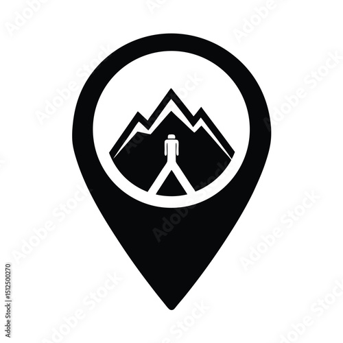 Free Download Hiking Trail Marker Clip Icon Vector Illustration - GFXLoad