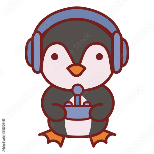 Baby penguin cute animal gamer