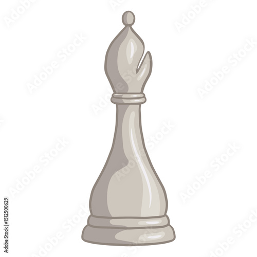 White bishop chess piece color stroke 