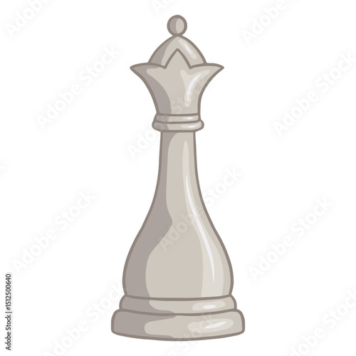 White queen chess piece color stroke 