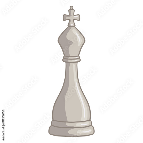 White king chess piece color stroke 