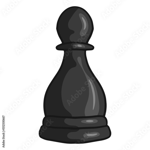 Pawn chess piece black color stroke