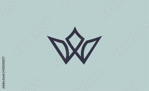 Crown Logo with Letter  W. Elegant, King, Royal and Premium concept for Luxury and jewellery Brand.