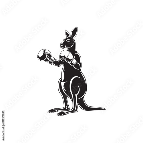 Powerful Kangaroo Boxer A Fierce Fighting Marsupial Illustration