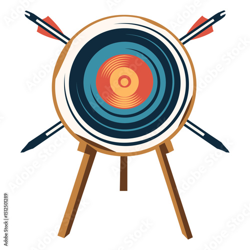 Archery target with crossed arrows 