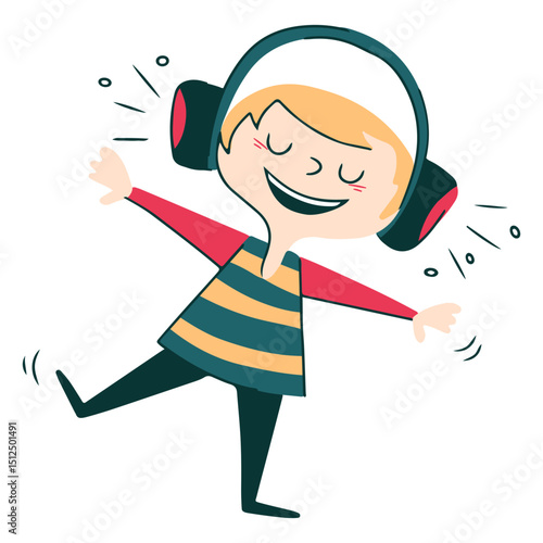 Boy listening to music