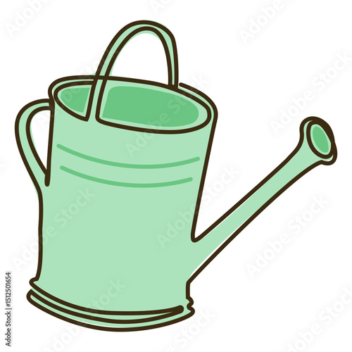 Continuous line watering can drawing