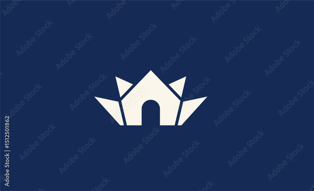 Obraz premium Logo Crown Home or House in Bold style. Premium, Residence, Real Estate concept.