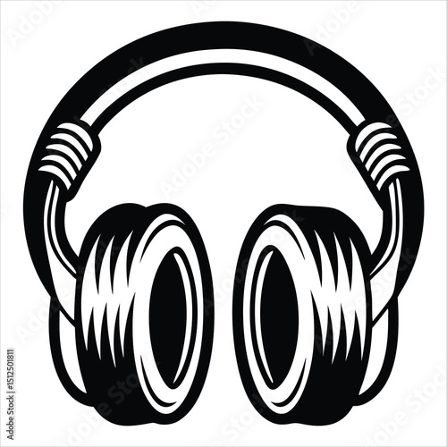 Headphone silhouette vector