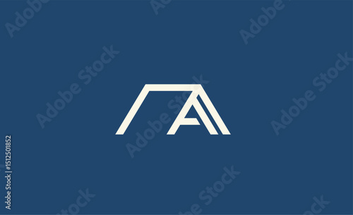 Logo Minimal House or Home rooftop with Letter A in Line style. Residence and Real Estate concept.