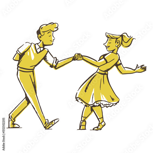 Partners music dance people