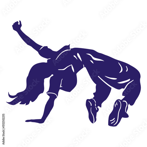 Dancing hip hop silhouette