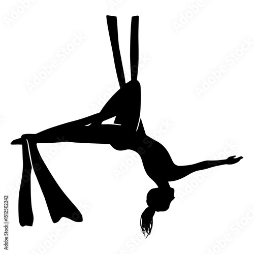 Acrobatic person silhouette