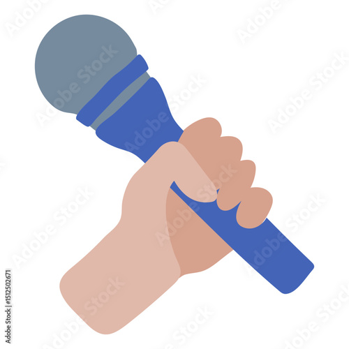 Hand holding a karaoke microphone