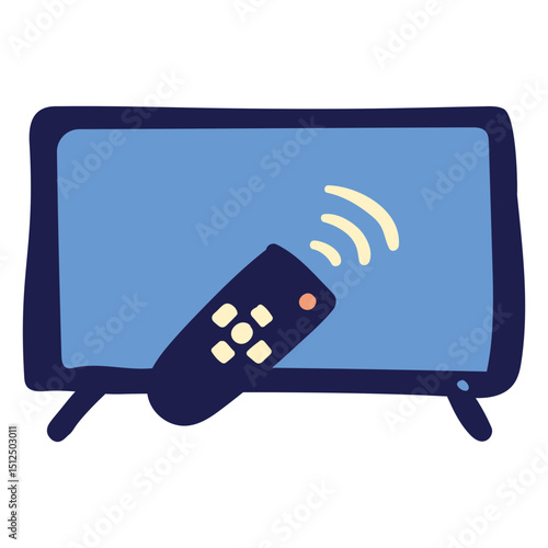 Tv with a remote control on it