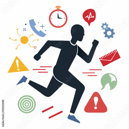 International Panic Day Vector Illustration - Anxiety, Stress, Urgency, Alarm Concept
