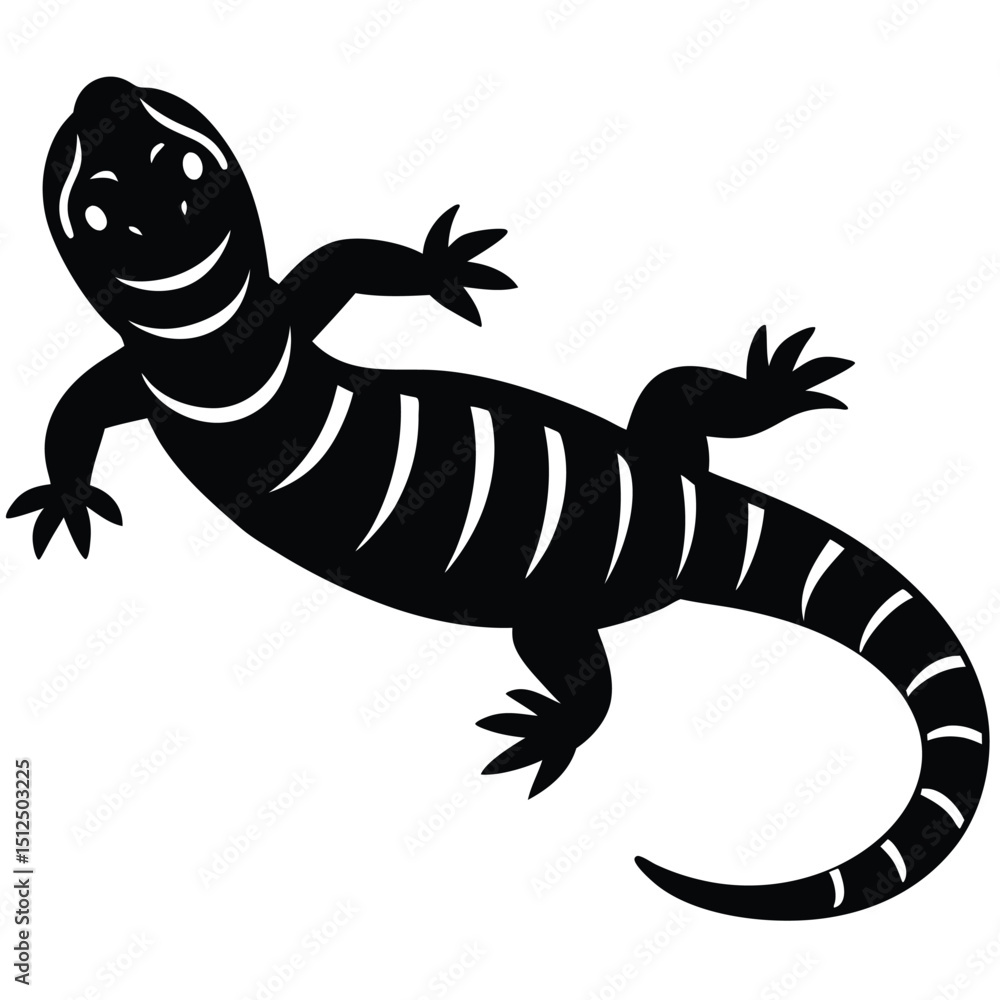 Fototapeta premium Printable vector illustration of sanda lizards, Lizard vector, Silhouette Vector Illustration of a Sanda Lizard, Creepy Crawly Lizard, Sanda Vector Set, Minimalist Black Sanda Lizard Silhouette. Sanda