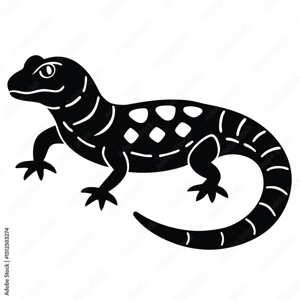 Fototapeta premium Printable vector illustration of sanda lizards, Lizard vector, Silhouette Vector Illustration of a Sanda Lizard, Creepy Crawly Lizard, Sanda Vector Set, Minimalist Black Sanda Lizard Silhouette. Sanda