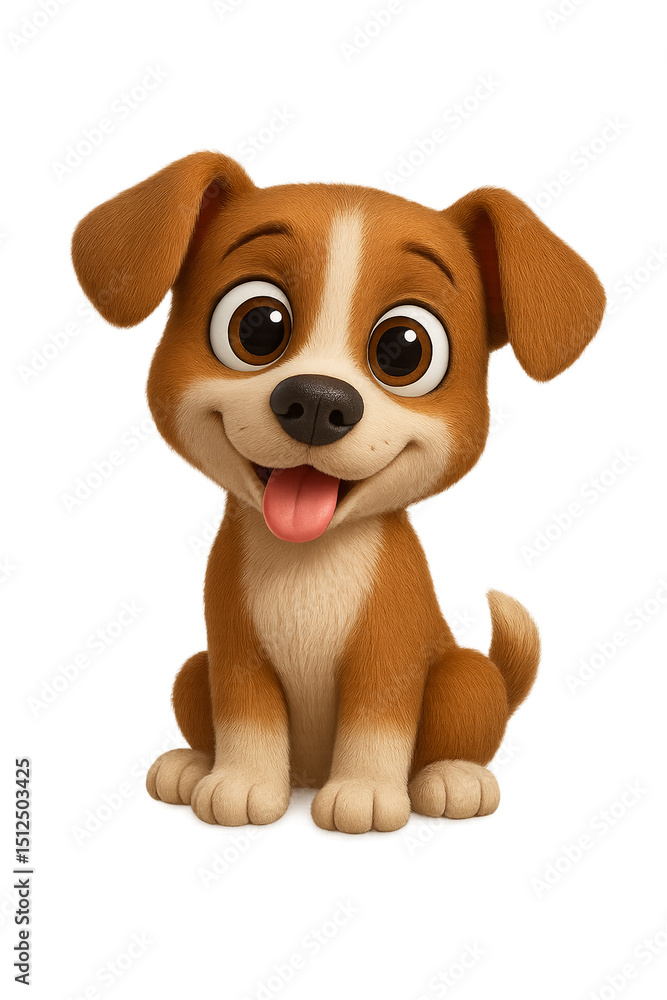 A Cute Brown And White Puppy Sitting With A Smile A Cute Brown And White Puppy Sitting With A Smile