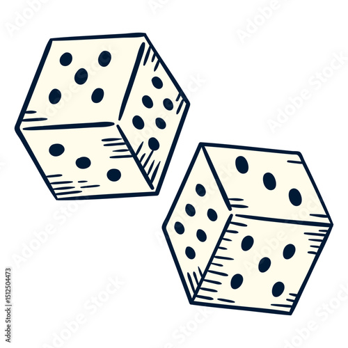 Two game dice icons