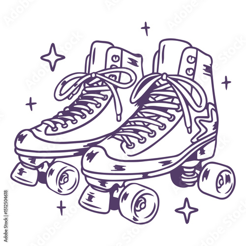 Vintage roller skate illustration