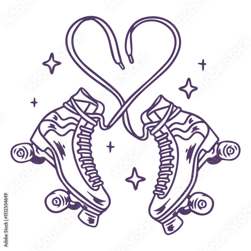 Romantic heart roller skate design