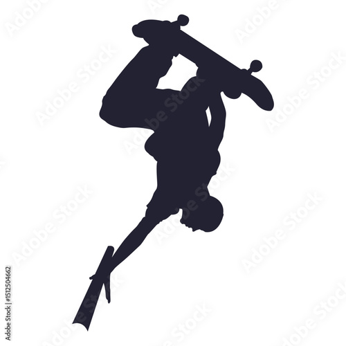 Skateboard backflip silhouette